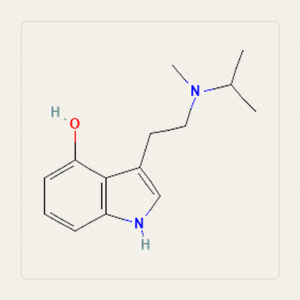 4-HO-MiPT 4-hydroksy-MiPT, εκπαιδευτική απεικόνιση της μοριακής δομής
